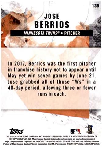 2019 Topps Ateş Beyzbol 139 Jose Berrios Minnesota Twins Resmi MLB Ticaret Kartı Hedef Özel