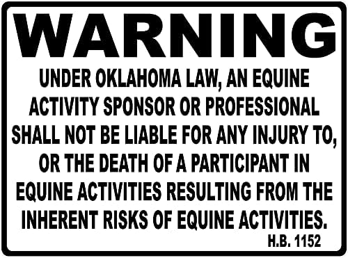 Oklahoma At Sorumluluk Yasası İşareti. 18x24 Metal.