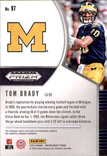 2020 Panini Prizm Taslak 97 Tom Brady Michigan Wolverines Futbol Ticaret Kartı