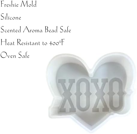Kalp sevgililer Günü XO XO Freshie Silikon kalıp aşk | 3.5x4” Kokulu Aroma boncuk Araba Mum, sabun Fırın pişirmek