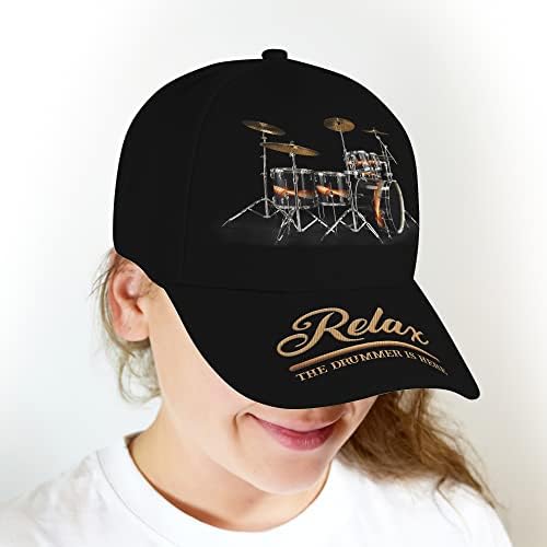 3D Baskı Relax Davulcu Burada Ayarlanabilir Snapback Kap Davul Setleri Şapka Hediye Müzik Severler için Çok Renkli