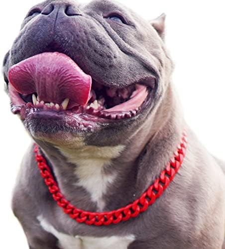 Altın Zincir köpek tasması - 15mm Sevimli köpek tasması Pet Altın Kolye Bulldog Hafif Metal Köpek Takı 11 inç Zincir