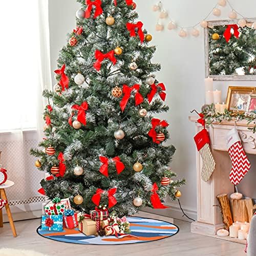 vısesunny Noel Ağacı Mat Mavi ve Turuncu Kamuflaj Ağacı Standı Mat Zemin Koruyucu Emici Ağacı Standı Tepsi Mat Zemin
