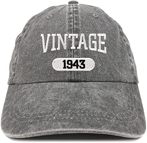 Trendy Giyim Mağazası Vintage 1943 işlemeli 80. Doğum Günü Yumuşak Taç Yıkanmış Pamuklu şapka