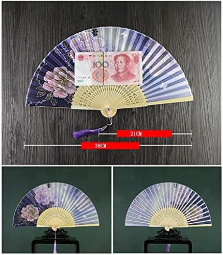 Çin Fan Japon Katlanır El Fan Boyalı İpek Şakayık Çiçek Çin Fan El Fan Eventail Bir Ana Fan Bambu Fan kağıt Yelpaze