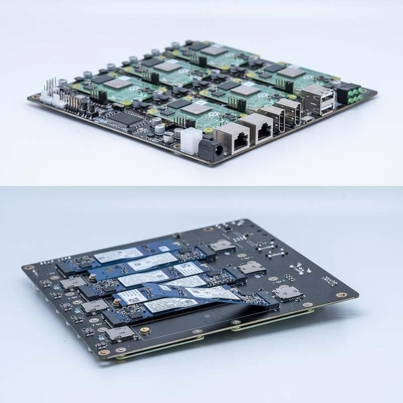 DeskPi Super6C Ahududu Pi CM4 Küme Mini-ITX Kurulu 6 RPİ CM4 Desteklenen, güç Kaynağı Dahil