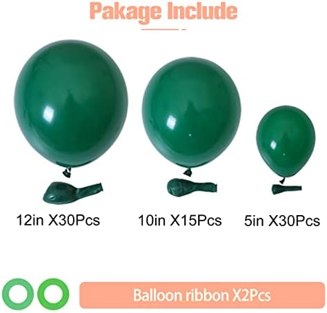 Yeşil Balonlar, 77 Adet Koyu Yeşil Balonlar 12 İnç 10 İnç 5 İnç Farklı Boyutlarda Avcı Yeşil Balon Garland Doğum