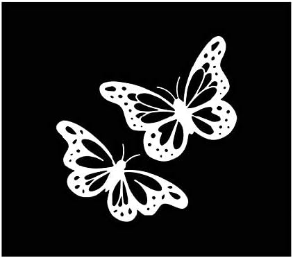 Kelebekler Vinil Çıkartması / Beyaz / ABD'de Tilki Kuyruğu Çıkartmaları ile Üretilmiştir / Araba Camları, Tabletler,