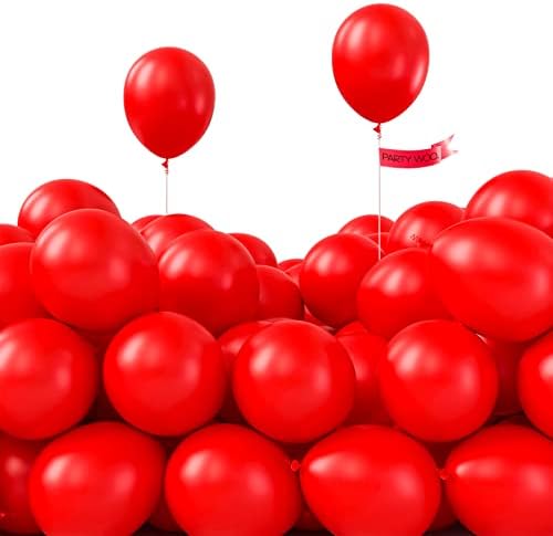 PartyWoo Kırmızı Balonlar, 50 adet 5 İnç Mat Kırmızı Balonlar, Lateks Balonlar için Balon Çelenk veya Balon Kemer