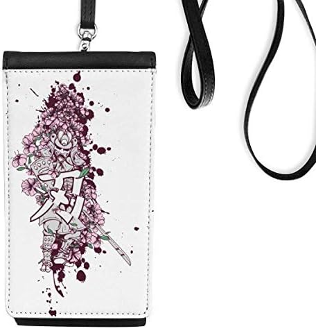 Japonya Ninja Sakura Sanat Telefon Cüzdan çanta Asılı Cep Kılıfı Siyah Cep