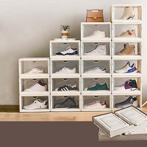 ZHOUHUAW İstiflenebilir Ayakkabı Saklama Kutuları, Kapaklı Plastik Ayakkabı organizatörü Kutusu, Teşhir için Spor