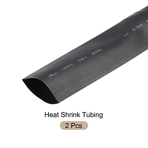 Rebower ısı Shrink boru 2: 1 kablo kılıfı tüp sarma, [Elektrik yalıtım Koruması için] - 28mm Çap / 2 m / Siyah /