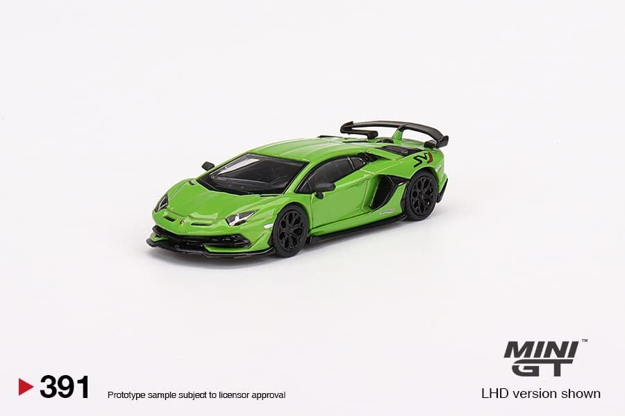 Gerçek Ölçekli Minyatür Model Araba için Uyumlu Lamborghini Aventador SVJ Verde Mantis 1/64 pres döküm model araba