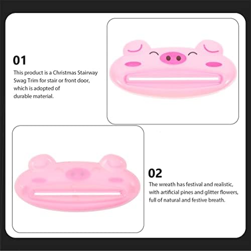 Beavorty Banyo Seti Banyo Seti 10 adet Diş Macunu Tüpü Sıkacağı Dağıtıcı Karikatür Hayvan Plastik Kurbağa Domuz Şekilli