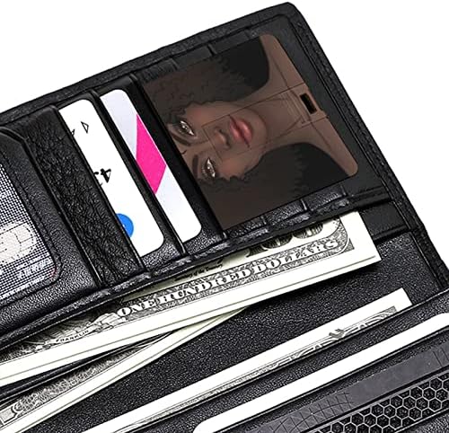 Afro-Amerikan Güzel Kız Kredi Kartı USB bellek Kişiselleştirilmiş Memory Stick Anahtar Depolama Sürücüsü 32G