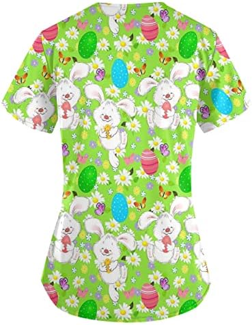 Bayan Sevimli Tavşan baskılı tişört Gömlek Yaz Pamuk Çalışma Out Vintage Paskalya Grafik Tees Tops gayrimenkulünü