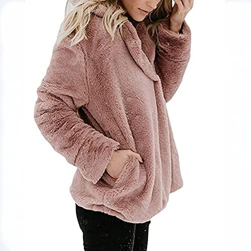 Ev tam kollu palto Bayan kış düğmeleri katı dış giyim rahat moda yaka yumuşak peluş ceket