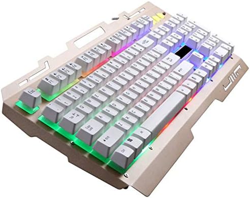 Oyun Klavyesi, Bilgisayar Mekanik Klavye Lazer Gravür Karakter Arkadan Aydınlatmalı Kablolu Metal Ofis USB Dizüstü