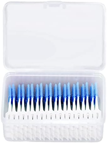 Brace İnterdental Fırça, 160 adet Diş Fırçası Ağız Bakımı Taşınabilir Masaj Plak Kaldırma Ev Yetişkinler için(Mavi)