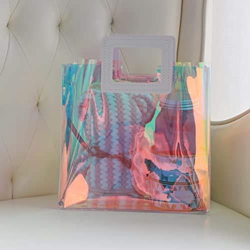 VUOJUR Holografik Küçük hediye çantası 8. 3x8x4 Temizle Kullanımlık doğum günü hediyesi Çantası Kadın Kızlar için