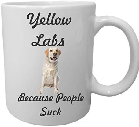Tuhaf Pratiklik Sarı Laboratuvarlar çünkü İnsanlar 15 Ons Beyaz Seramik Kahve Kupasını Emiyor