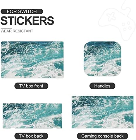 Mavi Okyanus Dalgaları Çıkartmalar Koruyucu film Sticker Kişiselleştirilmiş Tam Wrap Sticker Nintendo Anahtarı ile