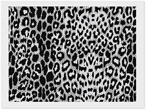 Siyah ve Beyaz Leopar Baskı Elmas Boyama Kitleri 5D DIY Tam Matkap Taklidi Sanat Duvar Dekor Yetişkinler için 8x