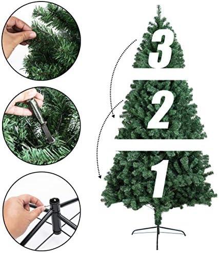 7.5 FT 1,800 İpuçları Yapay Noel Çam Ağacı Tatil Dekorasyon ile Metal Standı Kolay Montaj için Açık ve Kapalı Dekor