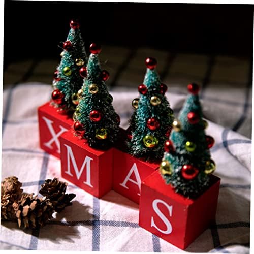 SEWACC Çelenk Dekor Masaüstü Dekor Doğuş Süsler Noel Ağacı masa süsü şişe fırçası Ağaçları Noel Centerpiece masa