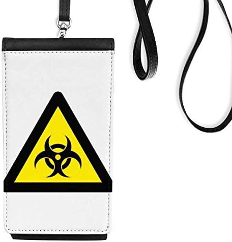 Uyarı Sembolü Sarı Siyah Enfeksiyon Üçgen Telefon cüzdan Asılı Cep Kılıfı Siyah Cep