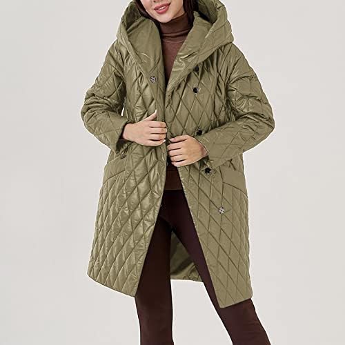UOFOCO sonbahar ceket Bayanlar Encanto Yürüyüş Uzun Kollu Tunik Gevşek Fit Kalın Ceket Düz Renk Kapşonlu Düğme Aşağı