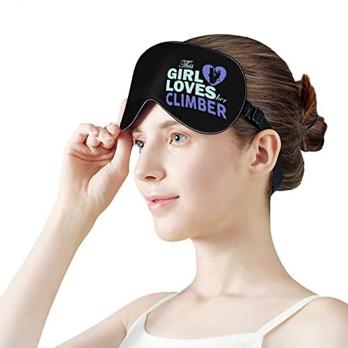Kız Seviyor Dağcı Uyku Maskesi Ayarlanabilir Kayış ile Yumuşak Göz Kapağı Karartma Körü Körüne Seyahat Relax Şekerleme