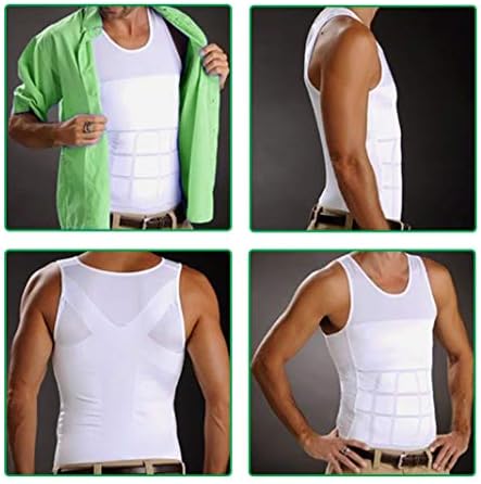 MCNİCK Sıkıştırma Gömlek Erkekler için, Shapewear Zayıflama Vücut Şekillendirici, Bel Eğitmen Yelek, Egzersiz Tankı
