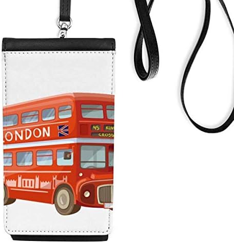 İngiltere İNGİLTERE Londra Kırmızı Çift Katlı Otobüs Telefon Cüzdan çanta Asılı Cep Kılıfı Siyah Cep