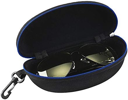 alladaga 3 Paket Fermuarlı Kabuk Gözlük ve Güneş Gözlüğü Durumda Plastik Karabina Kanca
