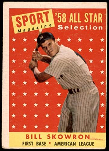 1958 Topps 477 All-Star Bill Skowron New York Yankees (Beyzbol Kartı) ADİL Yankees