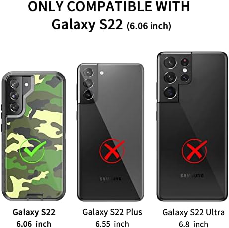 Szfirstey için Galaxy S22 Kılıf ile Kemer Klipsi Kılıf, sağlam Darbeye Dayanıklı Askeri Sınıf Tampon Telefon Kapak