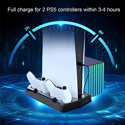 PS5 için ATOKİT dikey şarj standı, PS5 denetleyicisi için şarj istasyonu, Playstation 5 Denetleyicisi için soğutma