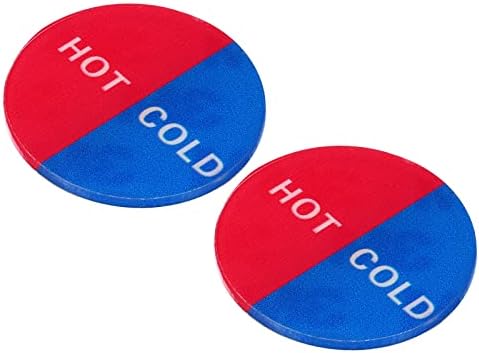 PATİKİL Kendinden Yapışkanlı Sıcak / Soğuk Su Etiketi, 8 Paket Akrilik Yuvarlak Etiket İşaretleri Musluk Lavabo,