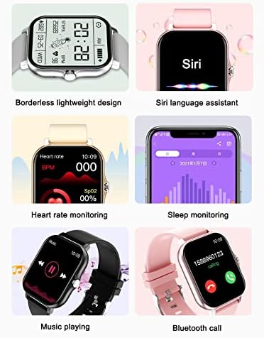 Iphone Android için Bzdzmqm Akıllı İzle, Çağrı Alma / Bluetooth Konuşma, 1.7 İn HD Dokunmatik Ekran Smartwatch Su