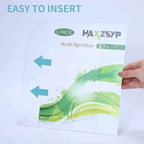 HAXZSYP 8. 5x11 Akrilik Burcu Tutucu Eğimli Geri, 12 Paket Şeffaf Plastik Kağıt menü ekranı Standı, masa El İlanı